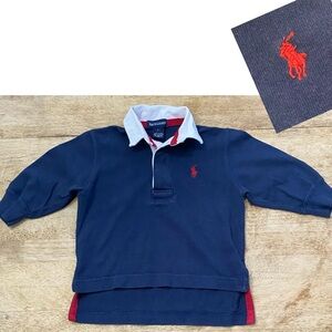 Vintage Polo by Ralph Lauren Boy’s Toddler Sz Small Navy Rugby Long Sleeve Shirt
